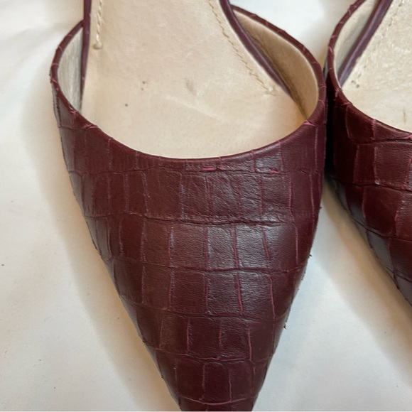 Louise et Cie Burgundy Pointed Toe Ankle Strap Heels Size 9M - Picture 7 of 8